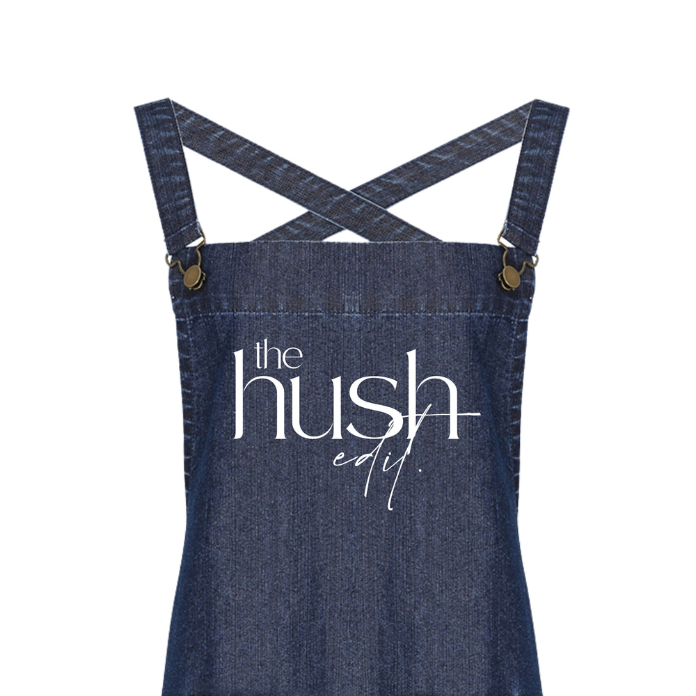 Personalised Logo Apron, Company Logo Apron, Design your own logo apron, Blue Denim Logo Apron 