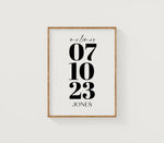 Personalised Special Date Print, Custom Gift For Anniversary, Wedding, or First Date, Gift Ideas for Her or Him, Personalised COUPLES Gifts