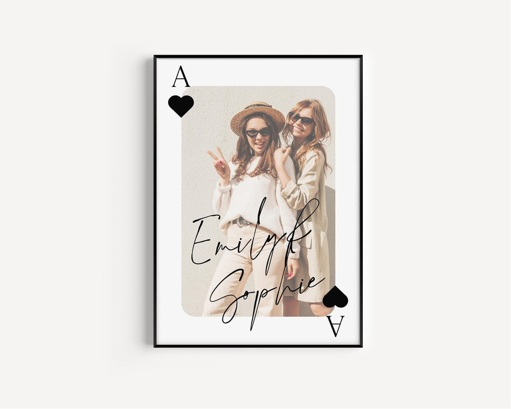 Best Friend Playing Card Print, Best Friend Trendy Photo Gift, Bestie Gift Ideas,  Gift For Besties Photo Print, Trendy Wall Art For Besties