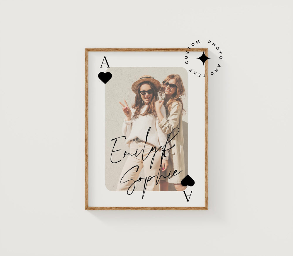 Best Friend Playing Card Print, Best Friend Trendy Photo Gift, Bestie Gift Ideas,  Gift For Besties Photo Print, Trendy Wall Art For Besties