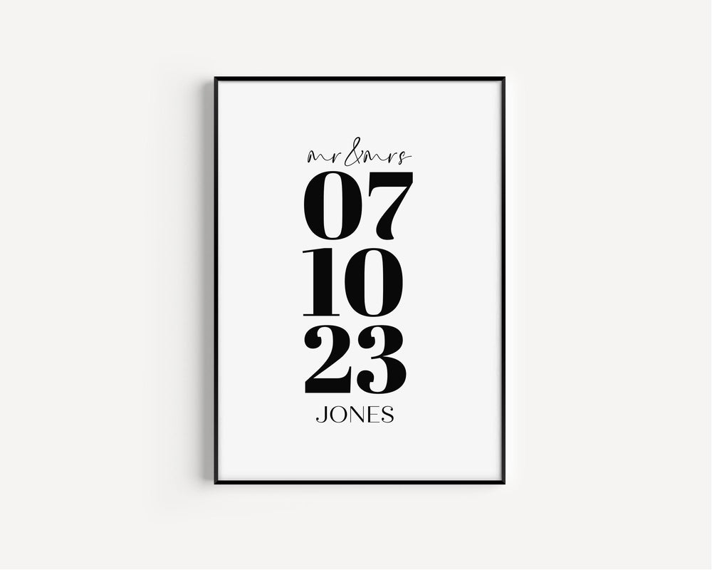 Personalised Special Date Print, Custom Gift For Anniversary, Wedding, or First Date, Gift Ideas for Her or Him, Personalised COUPLES Gifts