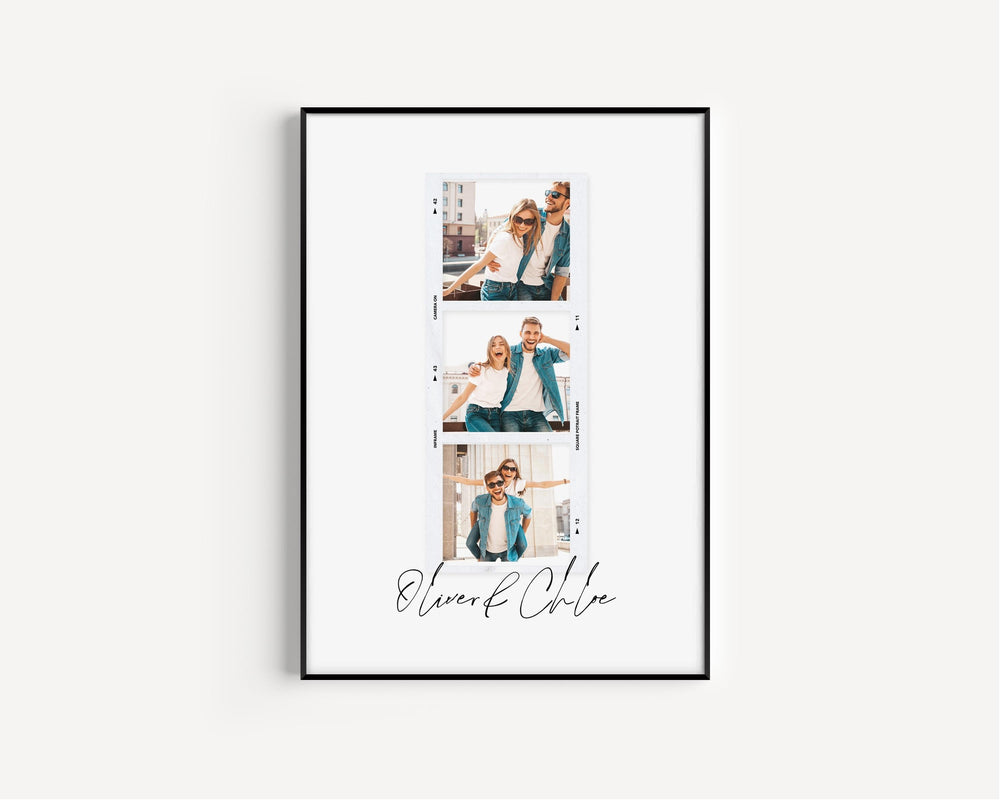 Personalised Anniversary Couples Polaroid Style Photo Print, Custom 1st Anniversary Gift for Her or Him, Paper Anniversary Couples Gift