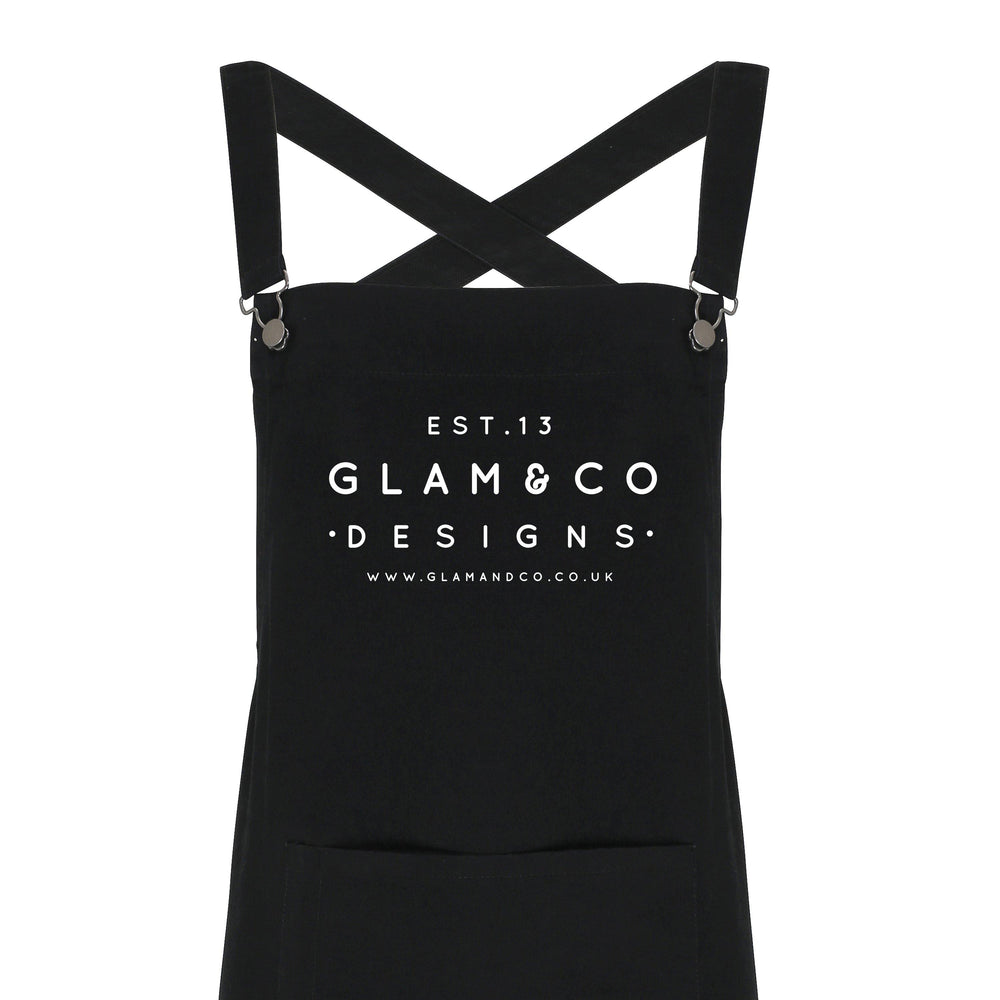 Aprons for Men | Aprons for Women | Barista Style Custom Apron | Cross Back Apron | Design Your Own Custom Apron | Logo Design | Corporate - Glam & Co Designs Ltd