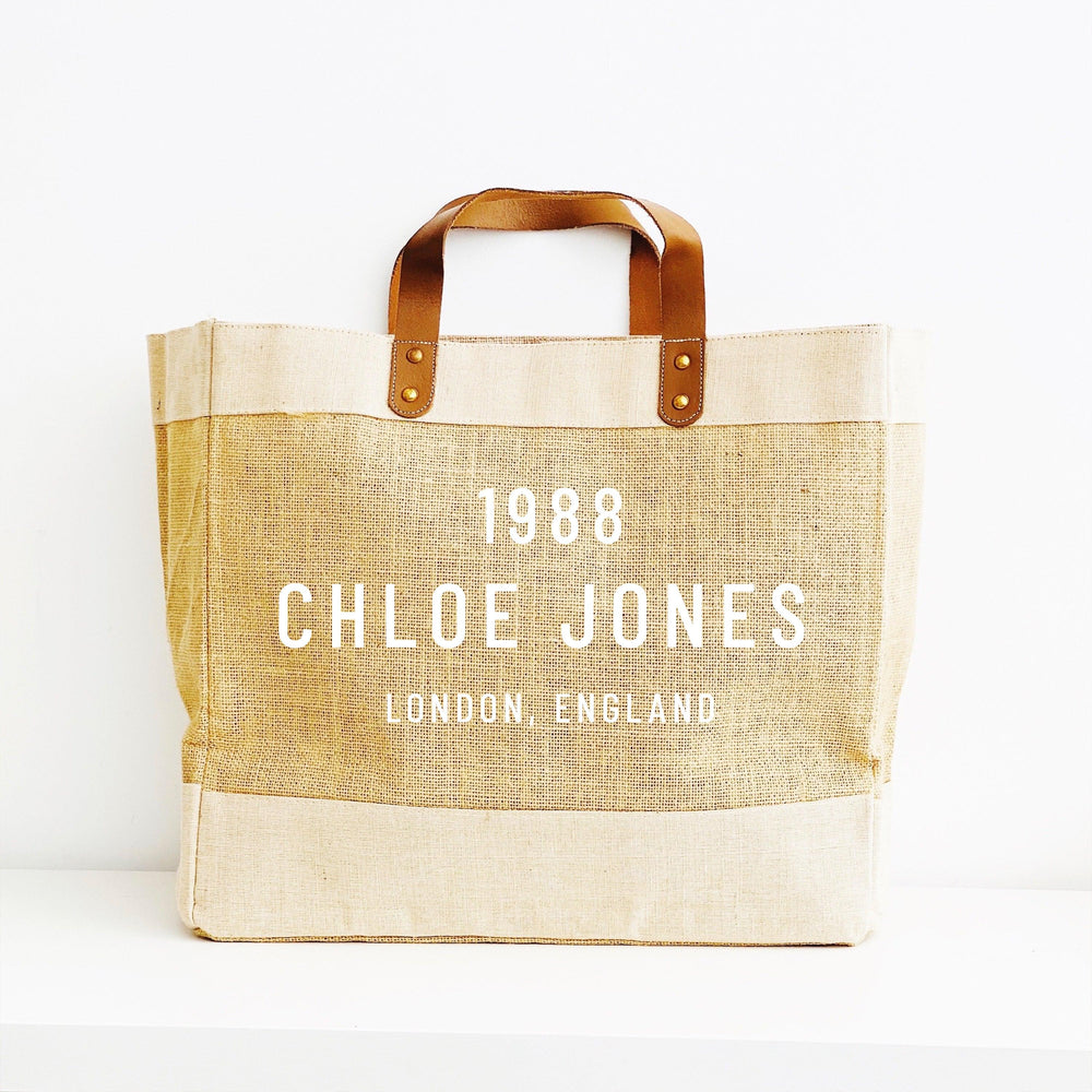 Personalised Jute Shopping Bag - Glam & Co Designs Ltd