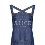 Personalised Denim Barista Style Apron | Aprons for Men and Women - Glam & Co Designs Ltd