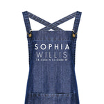 Personalised Denim Barista Style Apron | Aprons for Men and Women | Co-Ordinates Apron - Glam & Co Designs Ltd