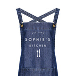 Personalised Denim Barista Style Apron | Kitchen Apron for Men and Women - Glam & Co Designs Ltd