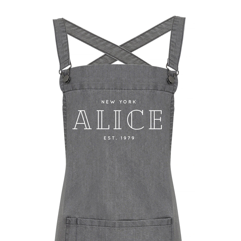 Personalised Denim Barista Style Apron | Aprons for Men and Women - Glam & Co Designs Ltd