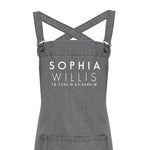 Personalised Denim Barista Style Apron | Aprons for Men and Women | Co-Ordinates Apron - Glam & Co Designs Ltd