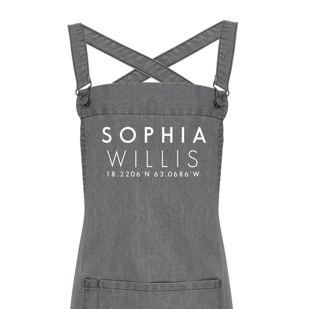 Personalised Denim Barista Style Apron | Aprons for Men and Women | Co-Ordinates Apron