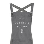 Personalised Denim Barista Style Apron | Kitchen Apron for Men and Women - Glam & Co Designs Ltd