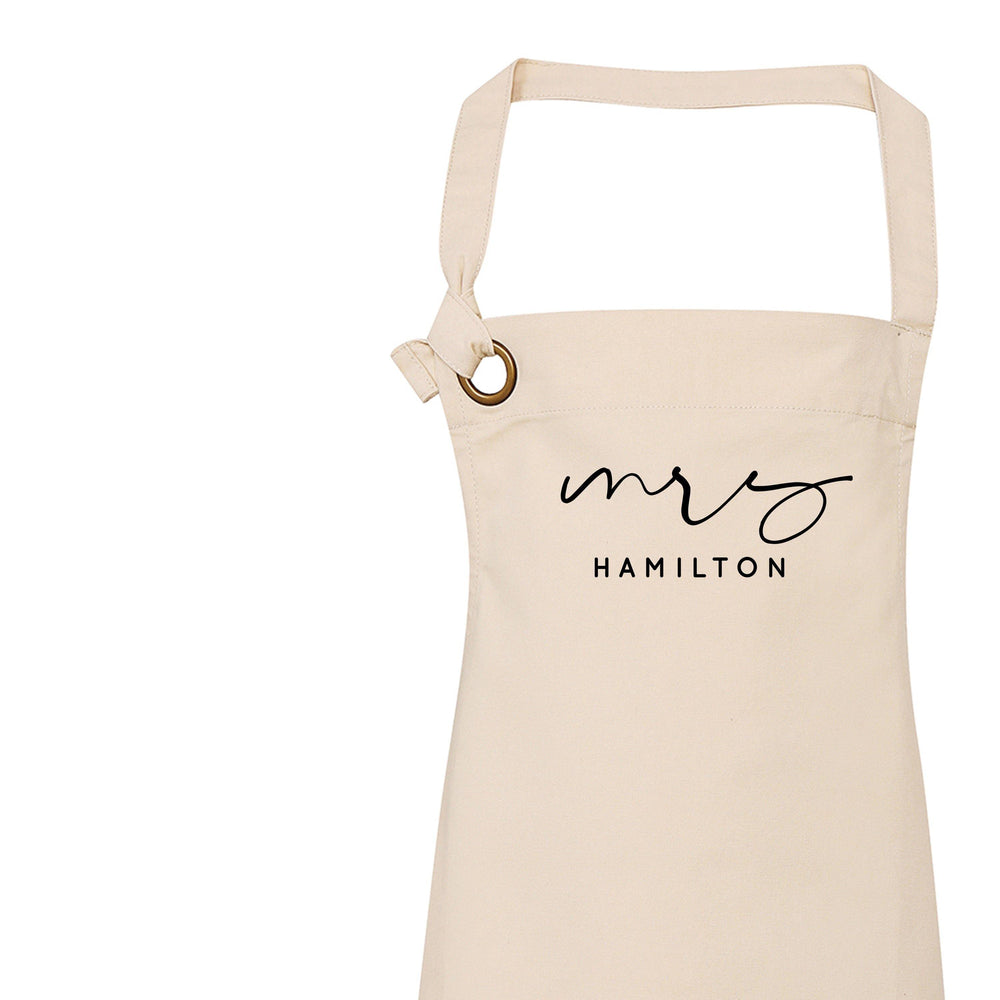 Personalised Aprons for Women and Men, Mrs Apron - Glam & Co Designs Ltd