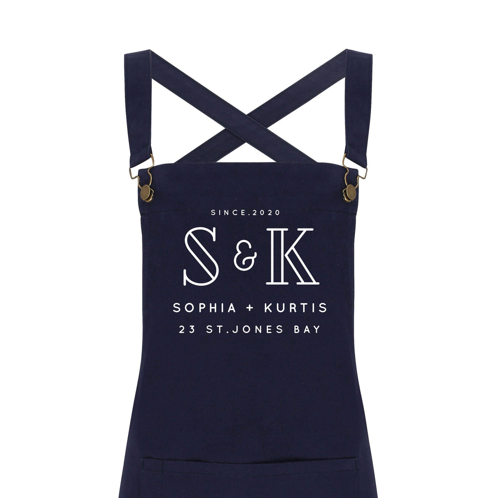 Personalised Denim Barista Style Apron | Aprons for Men and Women | His and Hers Aprons - Glam & Co Designs Ltd