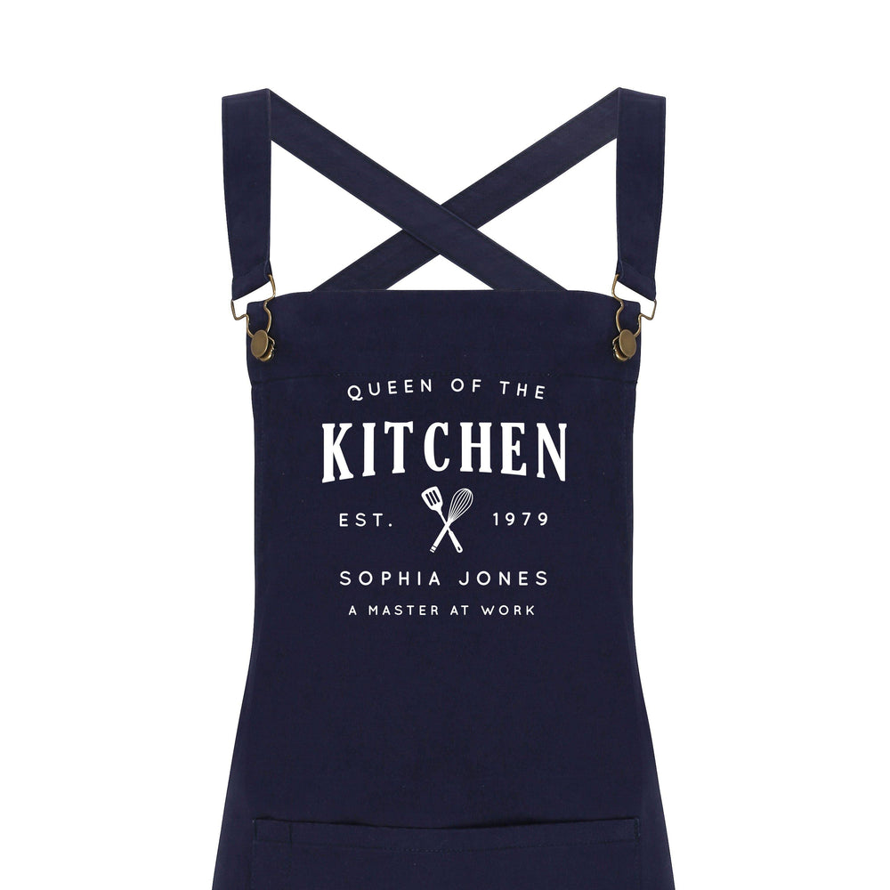 Personalised Barista Style Aprons | Queen of the Kitchen - Glam & Co Designs Ltd