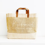 Personalised Jute Tote Bag - Bridesmaid - Glam and Co 