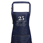 Mr and Mrs Gift Ideas | Personalised Apron | Personalised Apron for Mr and Mrs | Gift ideas for Weddings | Him and Her Gift Ideas | Denim - Glam & Co Designs Ltd