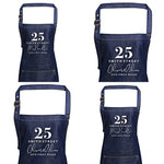 Mr and Mrs Gift Ideas | Personalised Apron | Personalised Apron for Mr and Mrs | Gift ideas for Weddings | Him and Her Gift Ideas | Denim - Glam & Co Designs Ltd