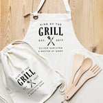 Personalised Apron Set | Aprons for Men | King of the Grill | Personalised Adults Apron Set | Personalised Chef Set |Personalised Cook Set