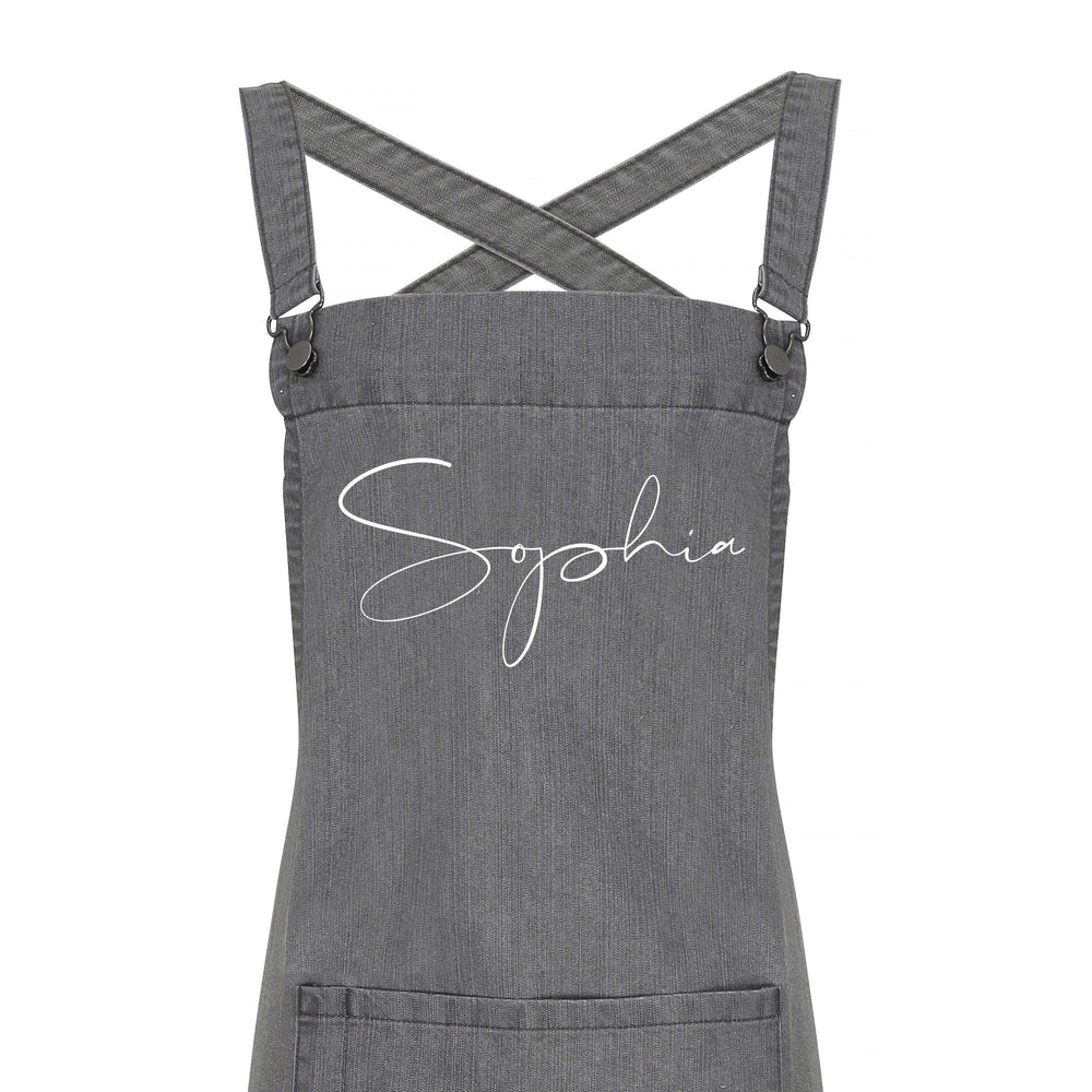 Personalised Denim Grey Apron | Aprons for Men and Women