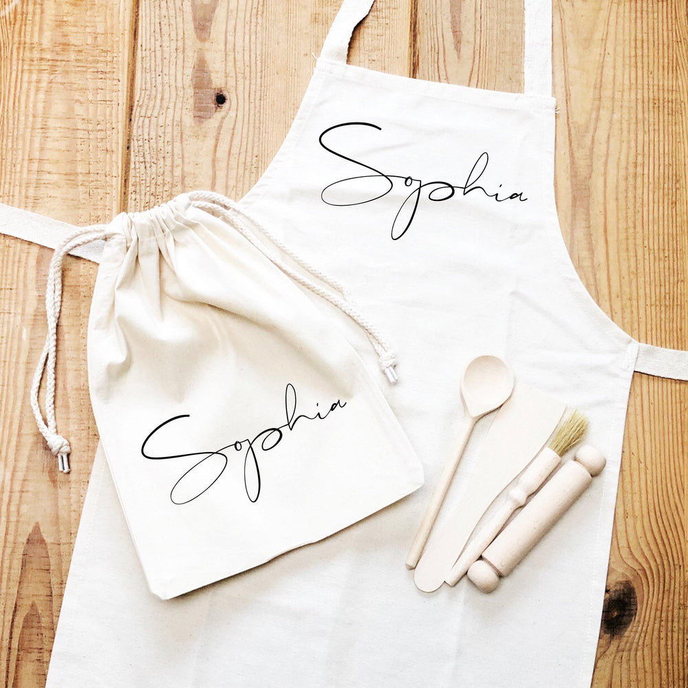 Kids Baking Set | Aprons for Kids | Kids Baking Apron | Personalised Kids Baking Set | Personalised Kids Apron |Aprons for Children - Glam and Co 