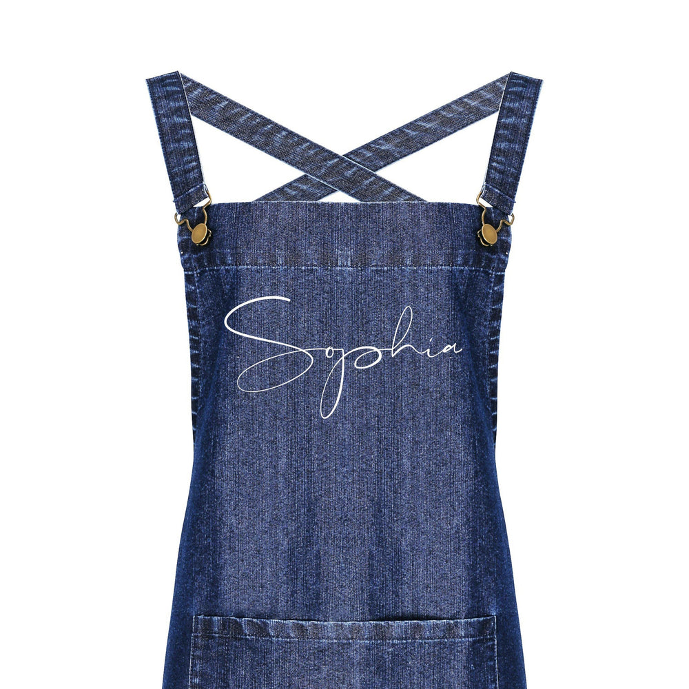 Personalised Denim Grey Apron | Aprons for Men and Women - Glam & Co Designs Ltd