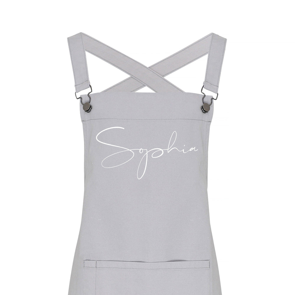 Personalised Denim Grey Apron | Aprons for Men and Women - Glam & Co Designs Ltd