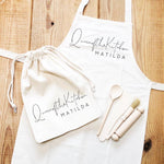 Kids Baking Set | Queen of the Kitchen | Aprons for Kids | Kids Baking Apron | Personalised Kids Baking Set | Personalised Kids Apron - Glam and Co 