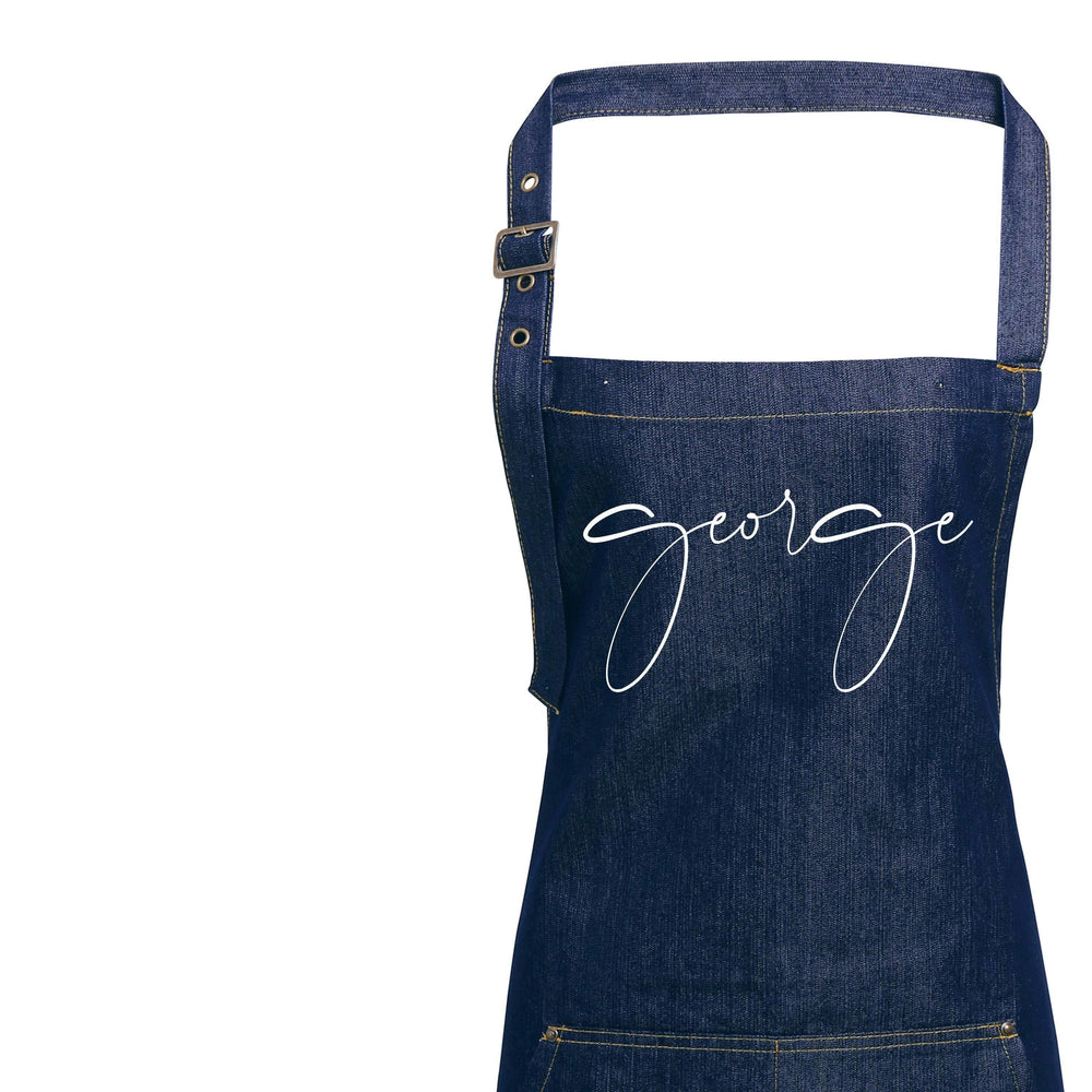 Gift ideas for Men | Personalised Denim Apron | Aprons for Men | Birthday Gift Ideas | Gifts for Him | Custom Apron | Personalised Apron - Glam and Co 