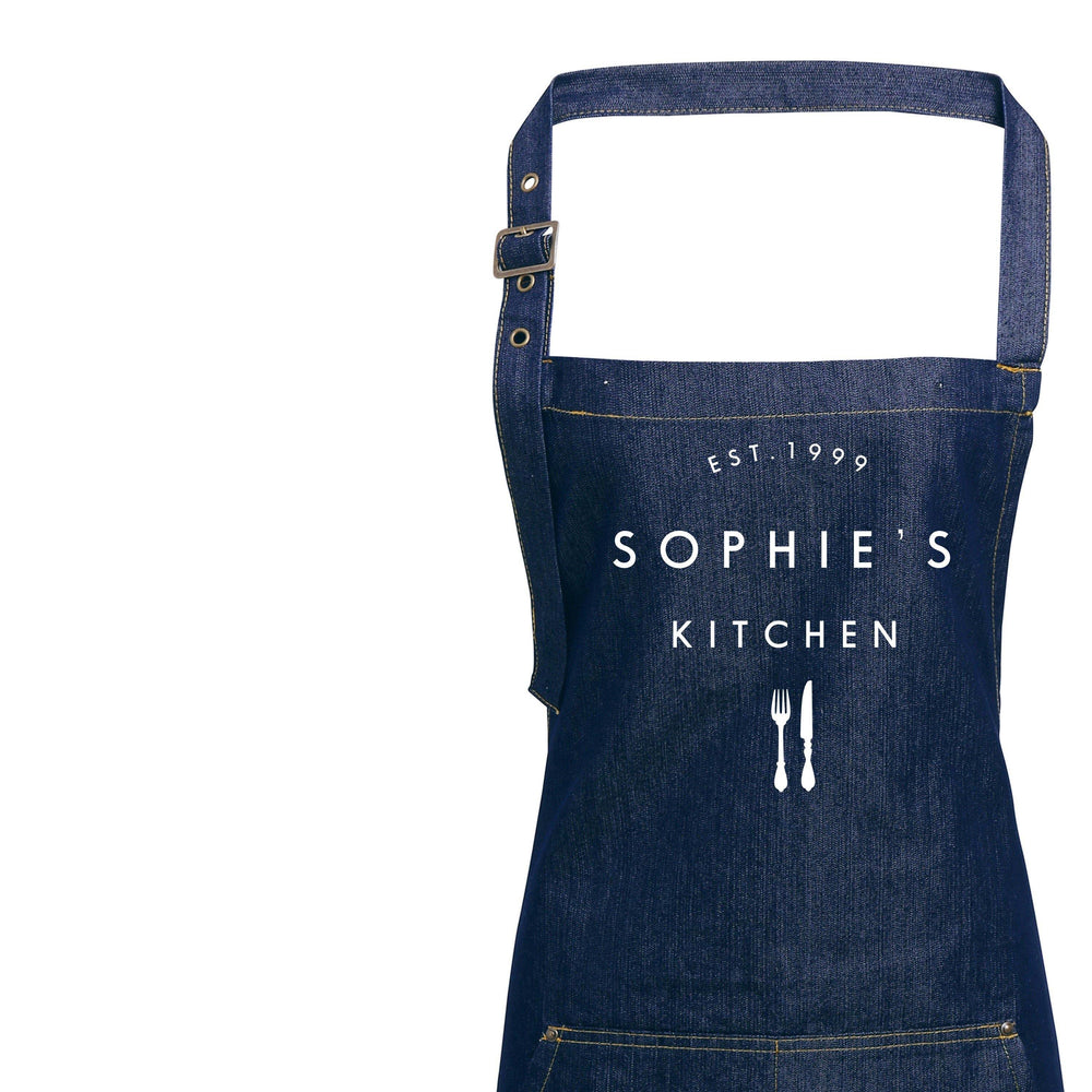 Personalised Aprons for Women | Kitchen Apron | Personalized Apron | Denim Apron | Gift ideas for Bakers | Gift ideas for Chefs - Glam and Co 