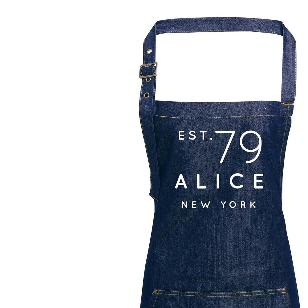 Personalised Denim Apron | Aprons for Women | Birthday Gift Ideas | Vintage Style Custom Apron | Personalised Apron