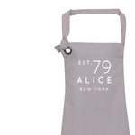 Personalised Apron for Women | Birthday Gift ideas | Grey Apron - Glam & Co Designs Ltd